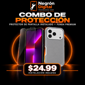 Protector de Pantalla Instalado - iPhone 16  / Incluye Cover Premiun