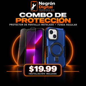 Protector de Pantalla Instalado - iPhone 16 / Incluye Cover Regular