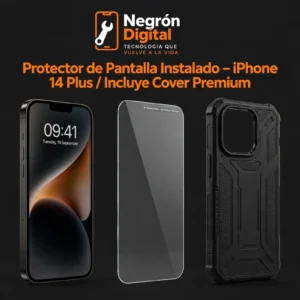 Protector de Pantalla Instalado - iPhone 14 Plus / Incluye Cover Premium