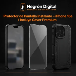 Protector de Pantalla Instalado - iPhone 16e  / Incluye Cover Premium