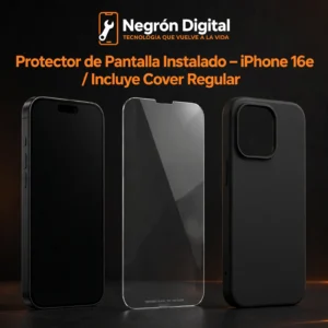 Protector de Pantalla Instalado - iPhone 16e / Incluye Cover Regular