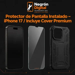 Protector de Pantalla Instalado - iPhone 17 / Incluye Cover Premium